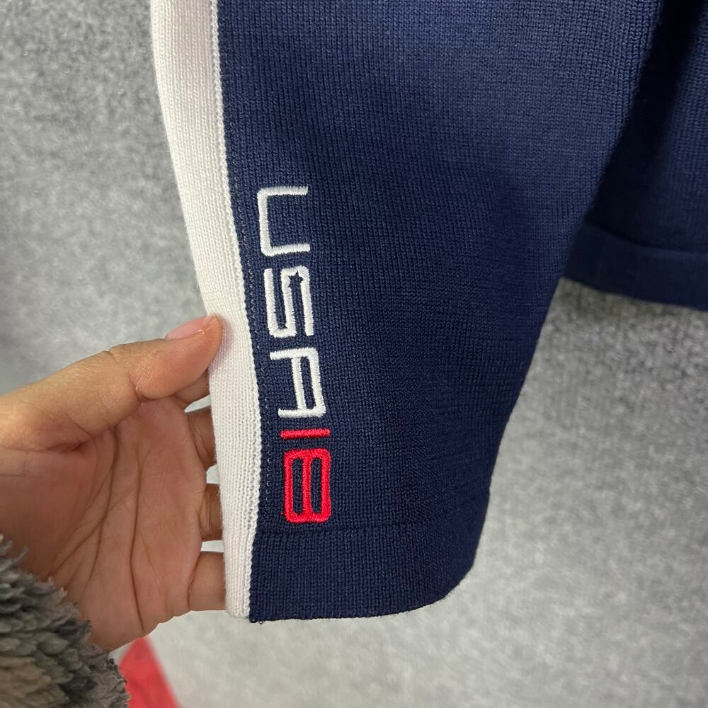 RLX Ralph Lauren Mens‎ M Blue Wool Blend USA 2018 Crew Neck Pullover Sweater - Picture 4 of 11